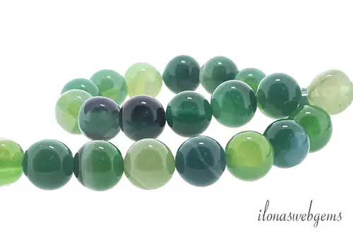 Grüne Sardonyx Perlen rund ca. 6 mm