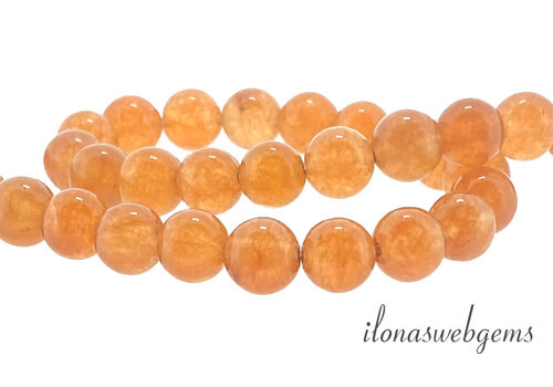 Oranje Jade kralen rond ca. 6mm