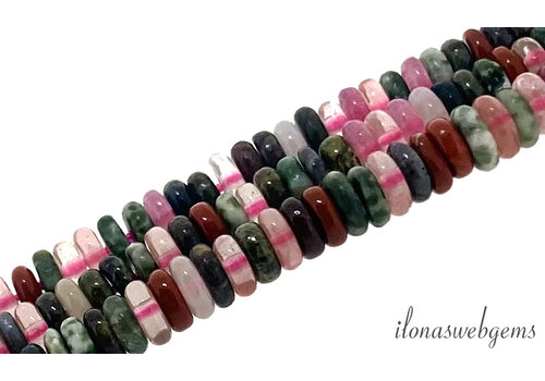 Gemstone mix beads disc approx. 8x2mm