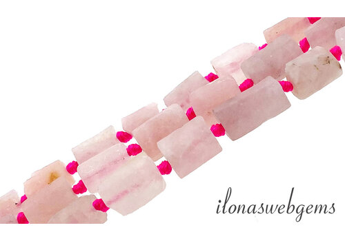 Rose quartz matte beads approx. 13x9mm