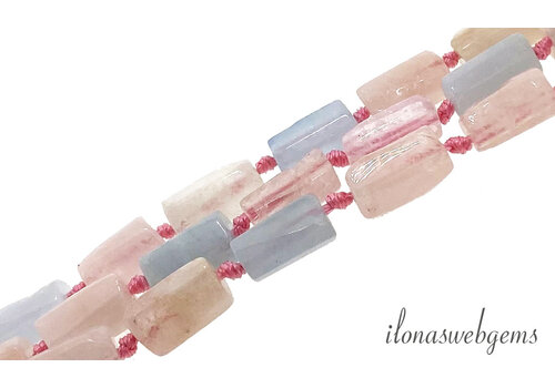 Morganite beads approx. 13x7mm