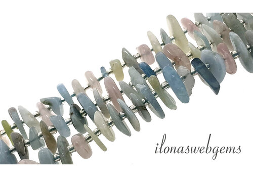 Morganite beads approx. 19x11x4mm