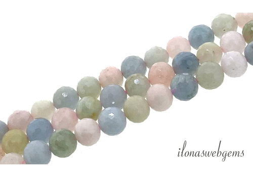 Morganite beads facet round approx. 8mm