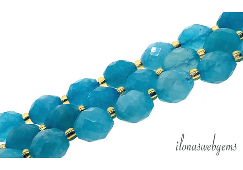 Jade kralen facet tonnetje ca. 10x8mm