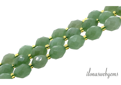 Jade beads facet barrel approx. 10x8mm