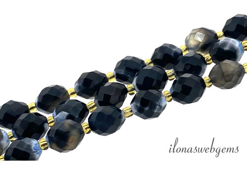 Jade beads facet barrel approx. 10x8mm