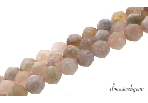 Sakura Agate beads facet round approx. 10mm