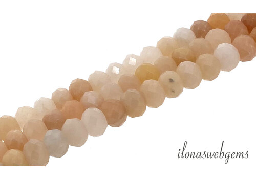 Agate beads faceted roundel approx. 8x6mm