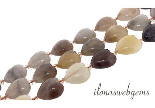 Agate beads heart approx. 20x19x8mm