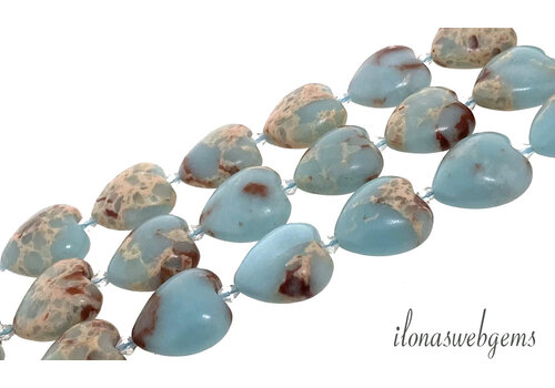 Jasper beads heart approx. 20x19x8mm