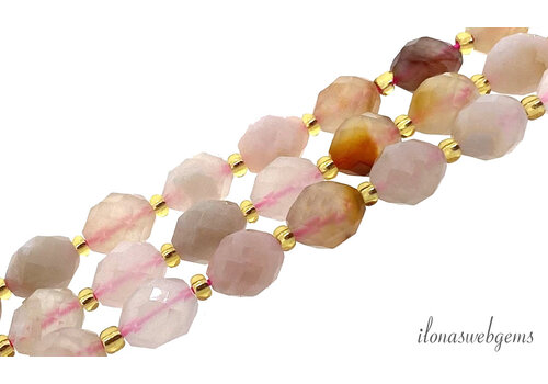 Sakura Agaat kralen facet tonnetje ca. 10x8mm