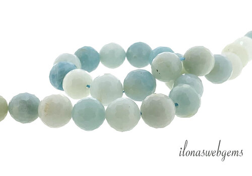 Amazonite beads facet round approx. 10mm