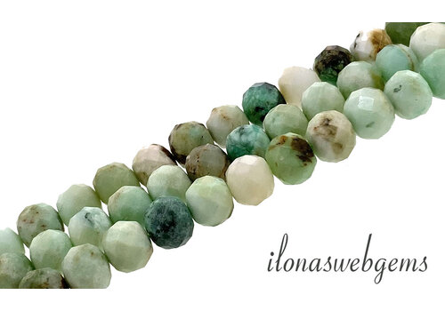 Chrysoprase beads faceted roundel approx. 8x7mm
