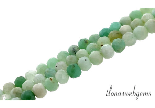 Chrysoprase beads faceted roundel approx. 6x5mm