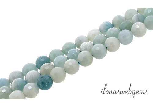 Amazonite beads facet round approx. 8mm
