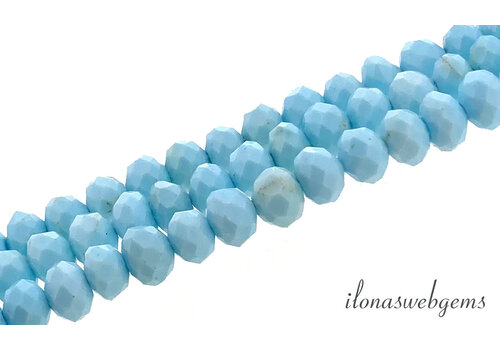 Howlite beads facet roundel approx. 6x4mm