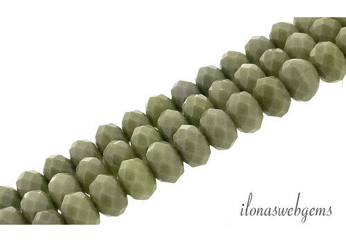 Green Jade beads facet roundel approx. 6x4mm