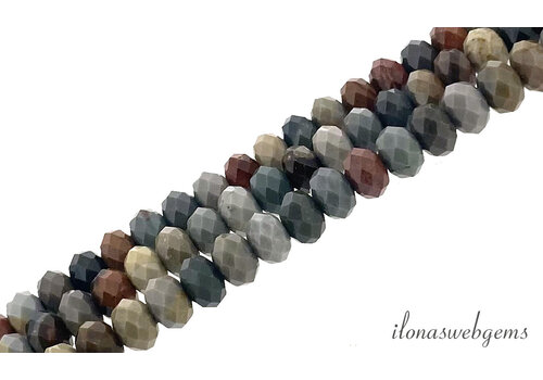 Gobi Dessert Agate beads faceted roundel approx. 6x4mm