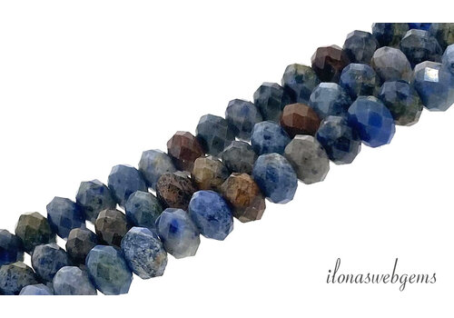 Saffier kralen facet rondel ca.