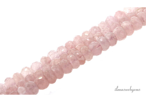 Rosenquarz Perlen Facetten Rondell ca. 6x4mm