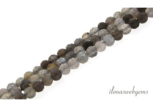 Labradorite beads faceted round approx. 3mm A-quality cut