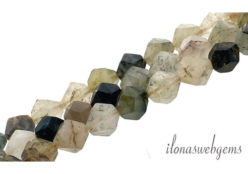 Agate beads facet round approx. 8mm