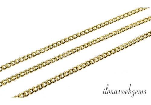 10 cm lange, hochwertige, vergoldete Gourmet-Gliederkette (ca. 3,5 x 2,7 mm)