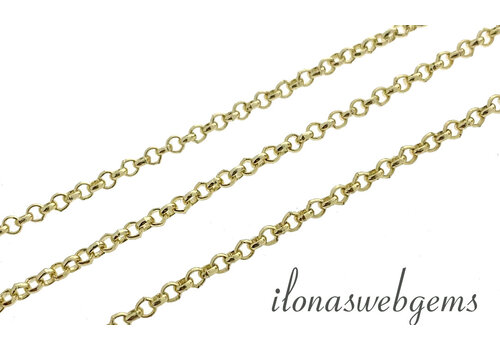 10cm Premium gold plated Jasseron schakels / ketting ca. 2mm