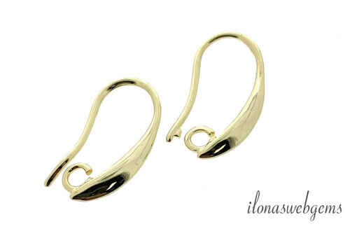 1 paar Premium gold plated oorhaakjes ca. 19.5mm