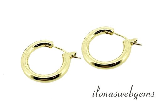 1 pair of premium gold-plated hoop earrings, approx. 19 mm