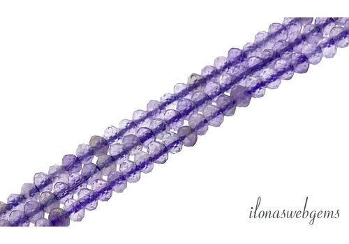 Amethist kralen facet rondel ca. 2x1mm