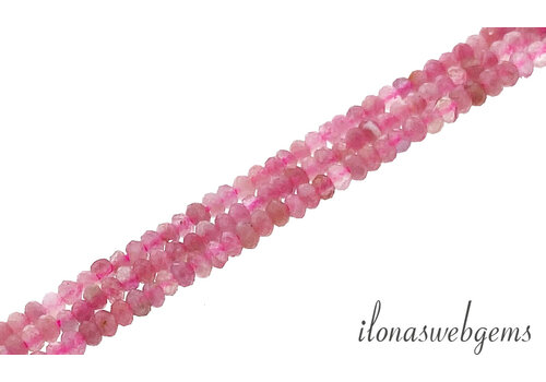 Pink Tourmaline beads faceted roundel approx. 2x1mm