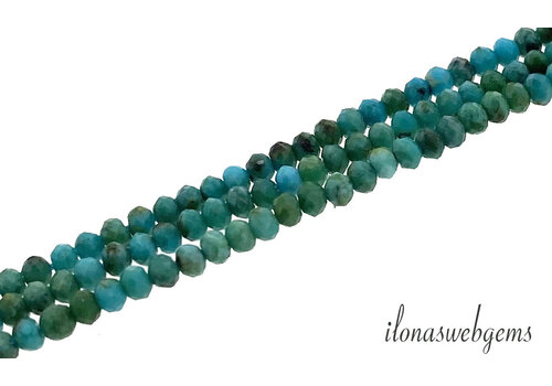 Turquoise beads faceted roundel approx. 2x1mm
