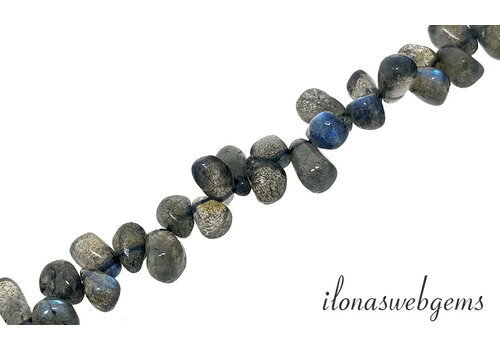 Labradoriet kralen druppels ca. 8x3mm