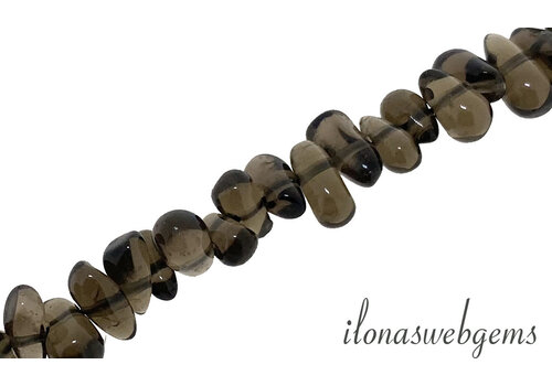 Rookkwarts kralen druppels ca. 7x3mm