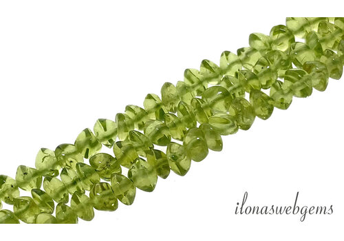 Peridoot kralen groen discs ca. 5x3mm