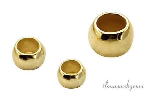 Ca. 100 stuks Premium gold plated spacers / knijpkraal ca. 2mm