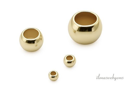 100 Stück hochwertige, vergoldete Perlen, ca. 3 mm