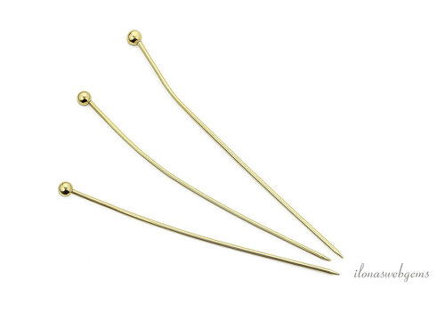 Premium gold-plated head pins, ball size approx. 0.6 x 40 mm (ball size approx. 1.8 mm)