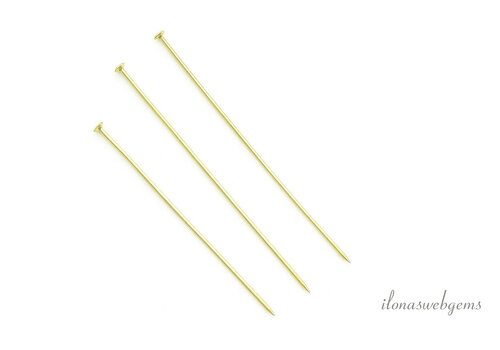 Premium gold plated head pin flat head approx. 0.6x40mm
