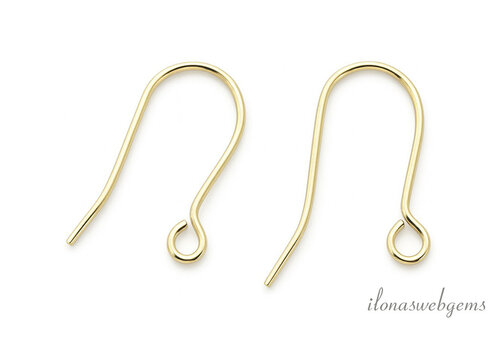 1 paar Premium gold plated oorhaakjes ca. 16.5x18.5mm