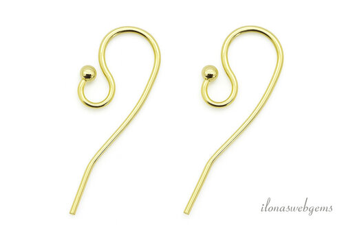 1 paar Premium gold plated oorhaakjes ca. 11.5x21.5mm