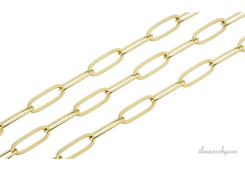 10cm Premium gold plated schakels / ketting ca. 9.5x3.5mm