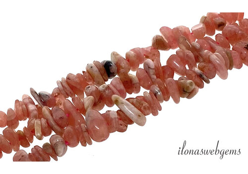 Rhodochrosite beads split fine approx. 3-5mm
