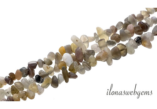 Gray moonstone beads split about 3-5mm
