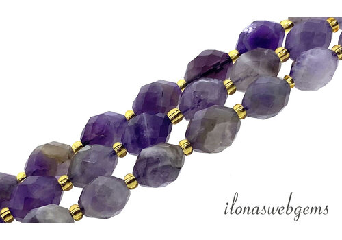 Agate beads facet round approx. 10x8mm