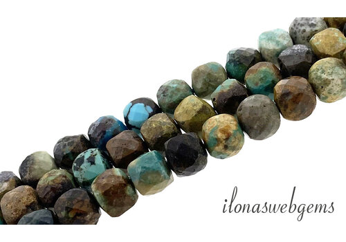 Turquoise beads facet cube approx.