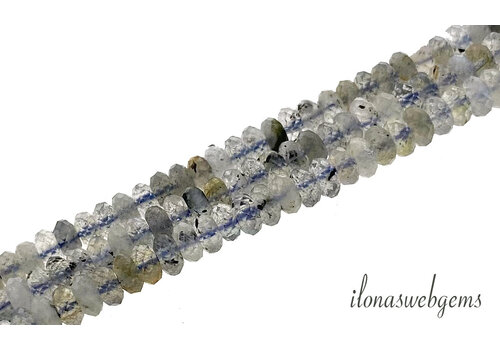 Labradorite beads faceted roundel approx. 4x2mm