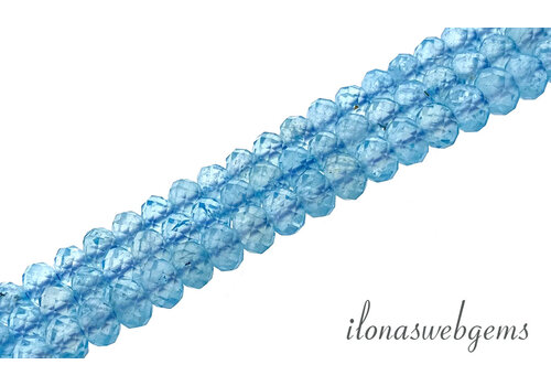 Blaue Topas Perlen Facetten Rondell ca. 6x4mm