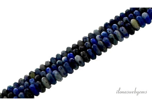 Lapis lazuli beads faceted roundel about 4x3mm AA quality cut